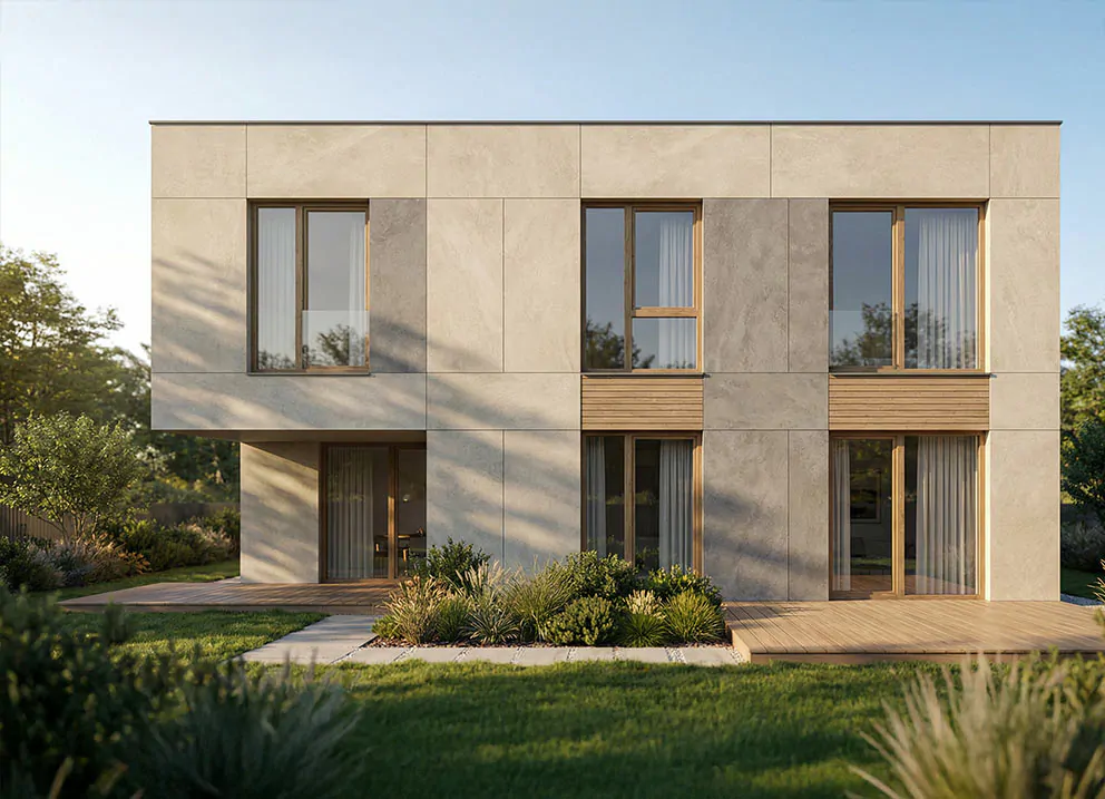 Fassade mit Quarzsinter