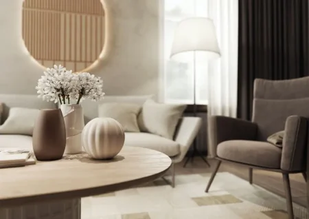 Neutrales Interieur geschaffen zum Entspannen